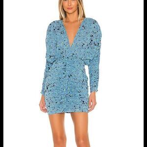 L’Academie Floral Ruched Mini Dress – XS – NWT